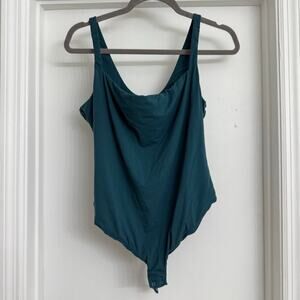 Skims Fits Everybody Square Neck Tank Bodysuit Teal Blue Casual Basics Sz 4X